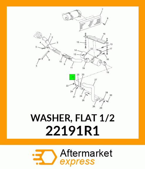 WASHER, FLAT 1/2" 22191R1