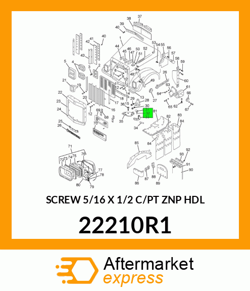 SCREW 5/16 X 1/2 C/PT ZNP HDL 22210R1