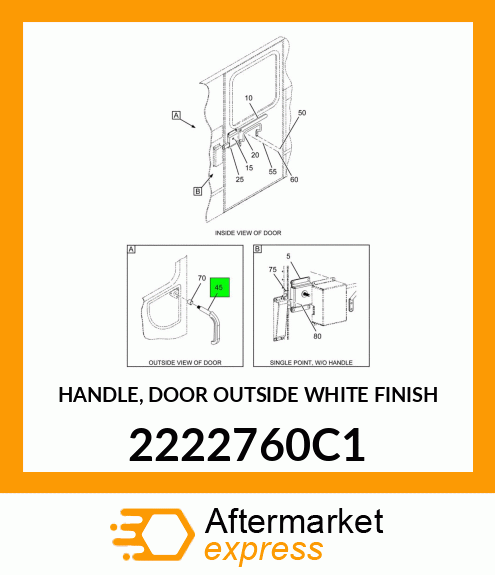 HANDLE, DOOR OUTSIDE WHITE FINISH 2222760C1