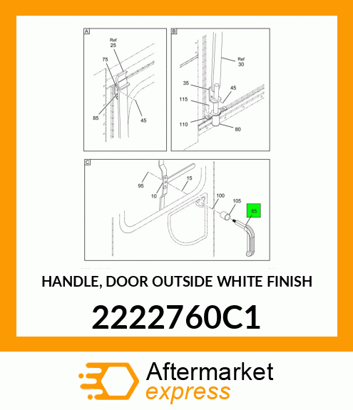 HANDLE, DOOR OUTSIDE WHITE FINISH 2222760C1