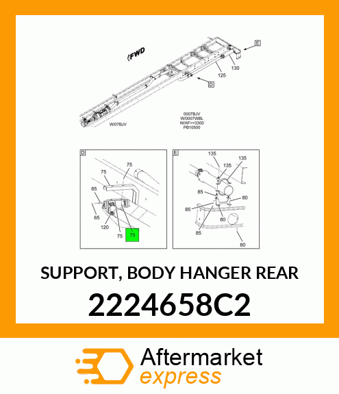 SUPPORT, BODY HANGER REAR 2224658C2