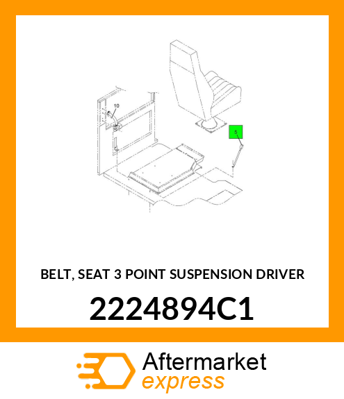 BELT, SEAT 3 POINT SUSPENSION DRIVER 2224894C1