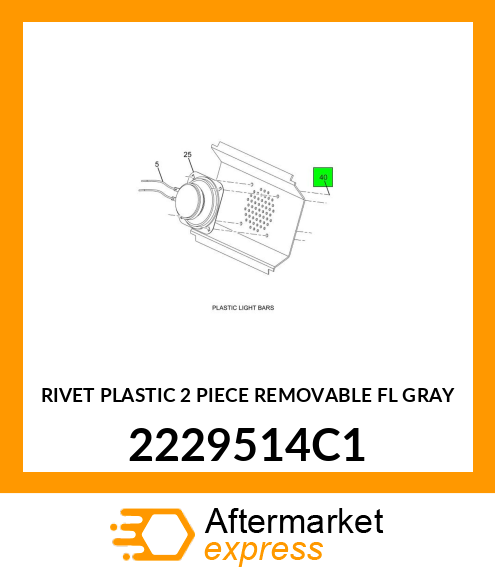 RIVET PLASTIC 2 PIECE REMOVABLE FL GRAY 2229514C1