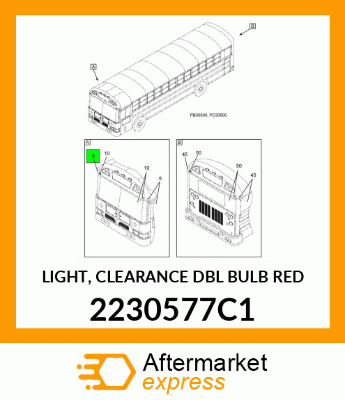 LIGHT, CLEARANCE DBL BULB RED 2230577C1