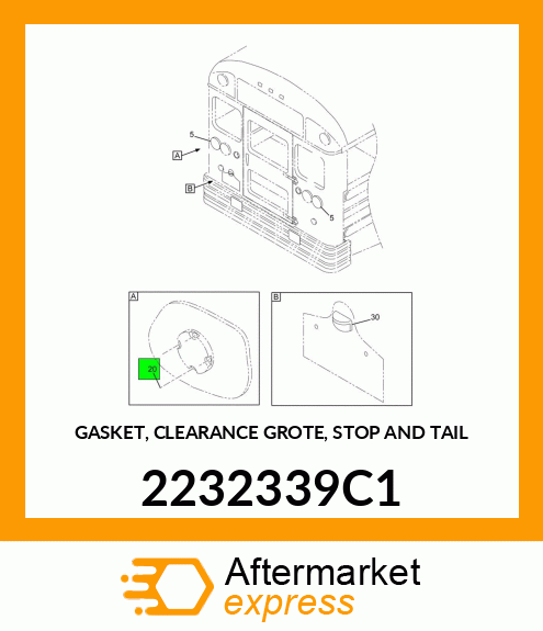 GASKET, CLEARANCE GROTE, STOP AND TAIL 2232339C1