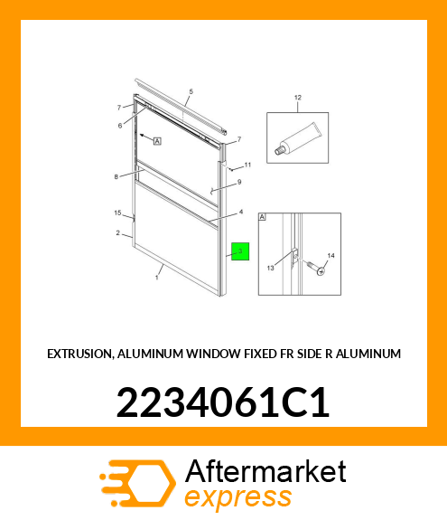 EXTRUSION, ALUMINUM WINDOW FIXED FR SIDE R ALUMINUM 2234061C1