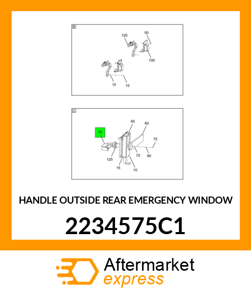 HANDLE OUTSIDE REAR EMERGENCY WINDOW 2234575C1