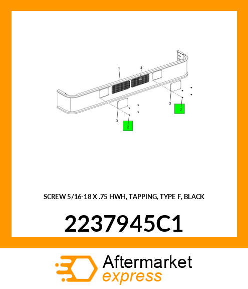 SCREW 5/16-18 X .75 HWH, TAPPING, TYPE F, BLACK 2237945C1