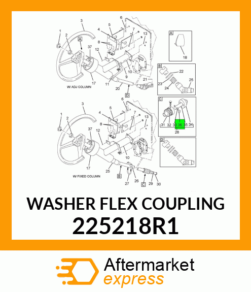 WASHER FLEX COUPLING 225218R1