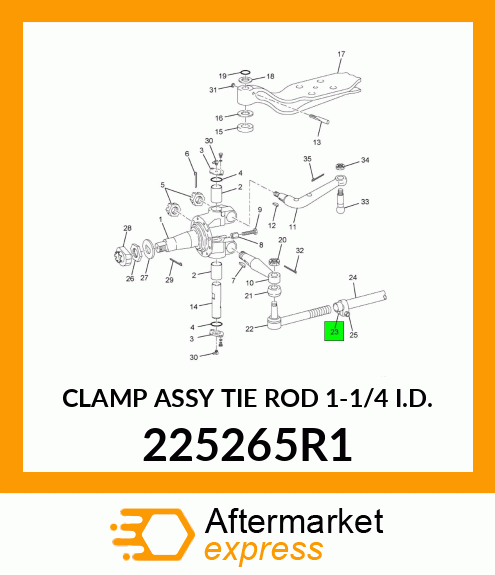 CLAMP ASSY TIE ROD 1-1/4 I.D. 225265R1