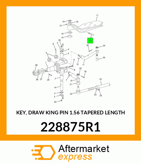 KEY, DRAW KING PIN 1.56" TAPERED LENGTH 228875R1