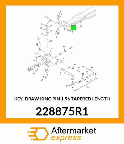 KEY, DRAW KING PIN 1.56" TAPERED LENGTH 228875R1