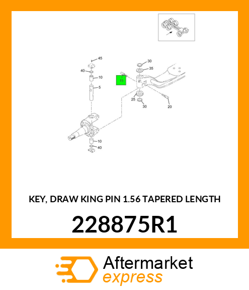 KEY, DRAW KING PIN 1.56" TAPERED LENGTH 228875R1