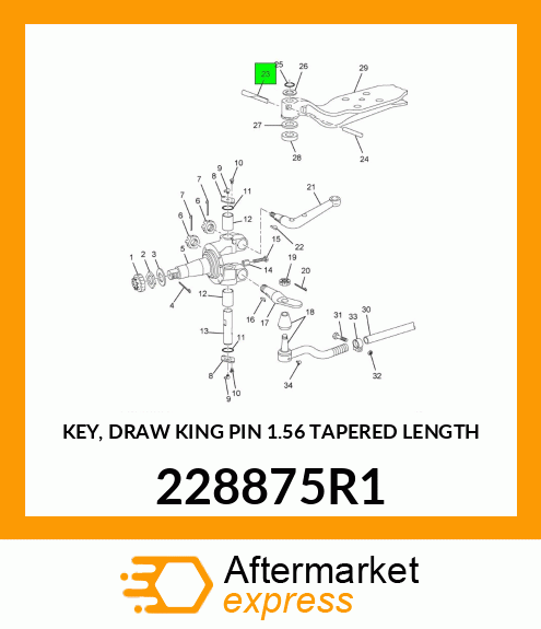 KEY, DRAW KING PIN 1.56" TAPERED LENGTH 228875R1