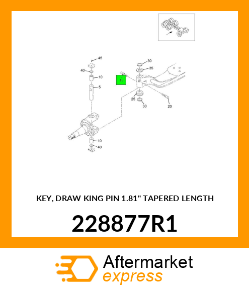 KEY, DRAW KING PIN 1.81" TAPERED LENGTH 228877R1