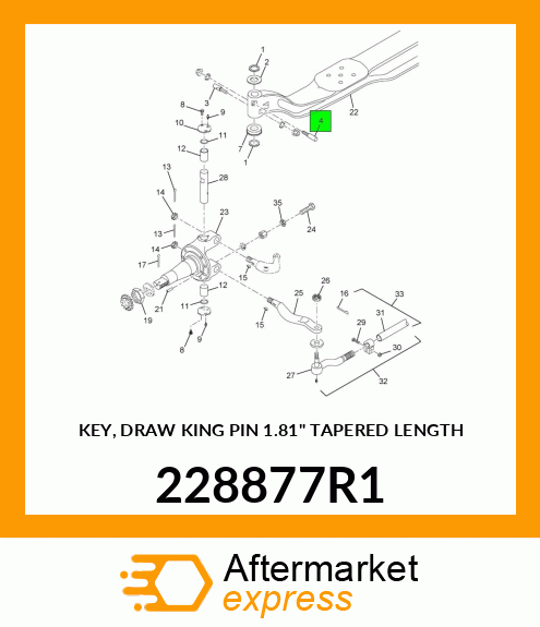 KEY, DRAW KING PIN 1.81" TAPERED LENGTH 228877R1