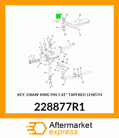 KEY, DRAW KING PIN 1.81" TAPERED LENGTH 228877R1