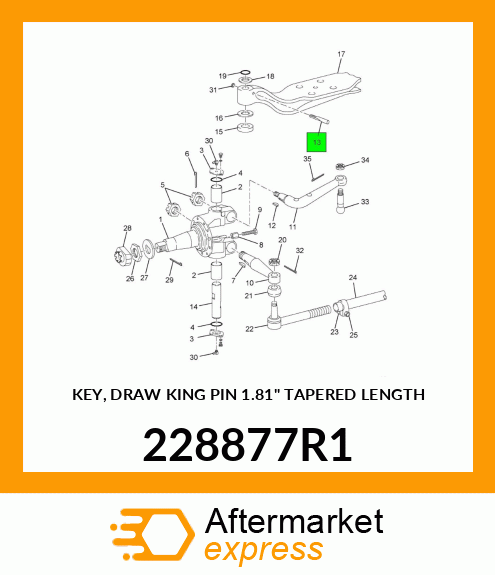 KEY, DRAW KING PIN 1.81" TAPERED LENGTH 228877R1