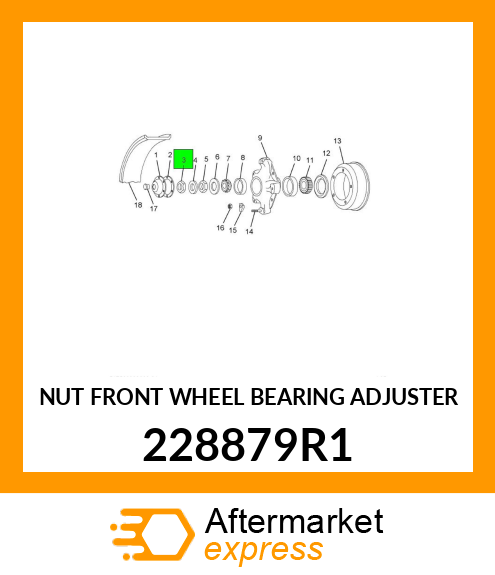 NUT FRONT WHEEL BEARING ADJUSTER 228879R1