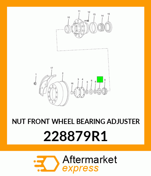 NUT FRONT WHEEL BEARING ADJUSTER 228879R1