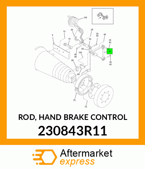 ROD, HAND BRAKE CONTROL 230843R11