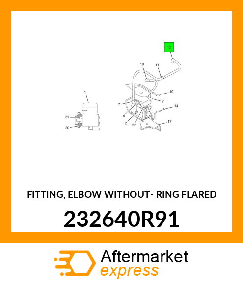 FITTING, ELBOW WITHOUT- RING FLARED 232640R91