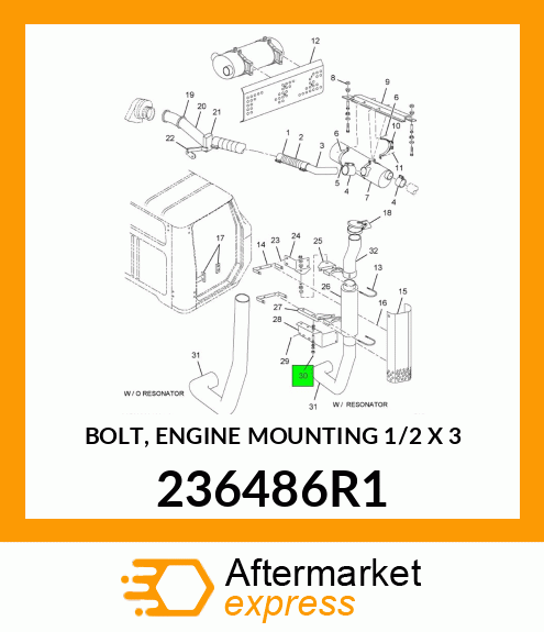 BOLT, ENGINE MOUNTING 1/2" X 3" 236486R1