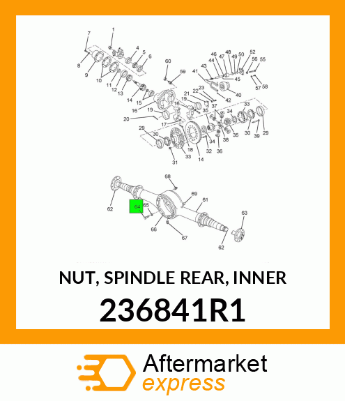 NUT, SPINDLE REAR, INNER 236841R1