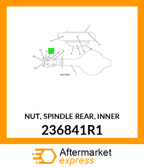 NUT, SPINDLE REAR, INNER 236841R1