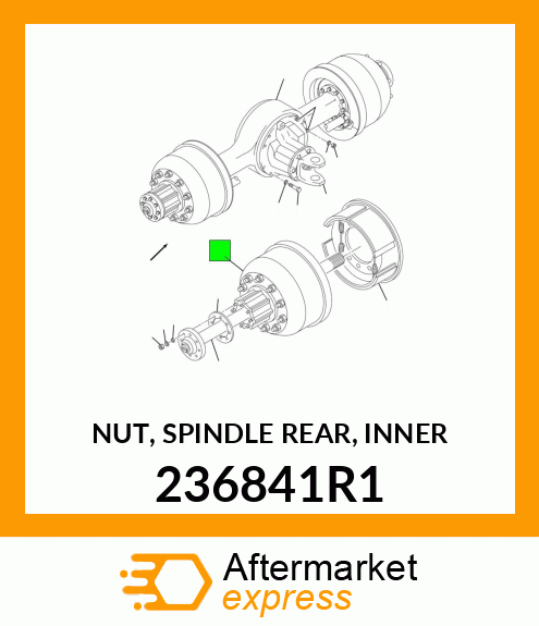 NUT, SPINDLE REAR, INNER 236841R1