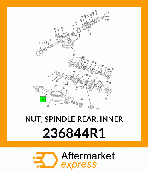 NUT, SPINDLE REAR, INNER 236844R1