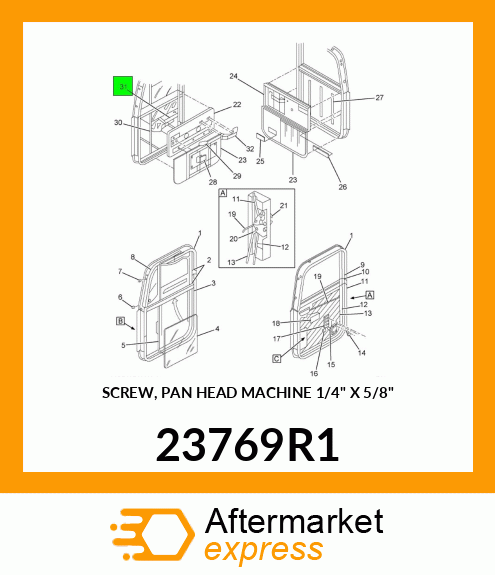 SCREW, PAN HEAD MACHINE 1/4" X 5/8" 23769R1