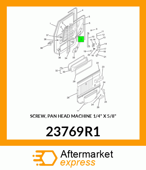 SCREW, PAN HEAD MACHINE 1/4" X 5/8" 23769R1