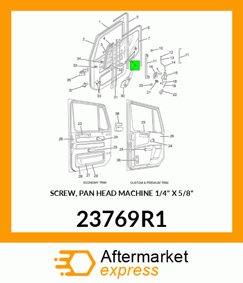SCREW, PAN HEAD MACHINE 1/4" X 5/8" 23769R1