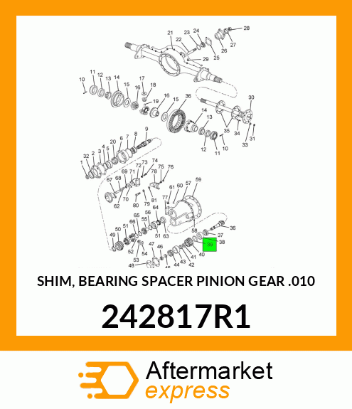 SHIM, BEARING SPACER PINION GEAR .010" 242817R1