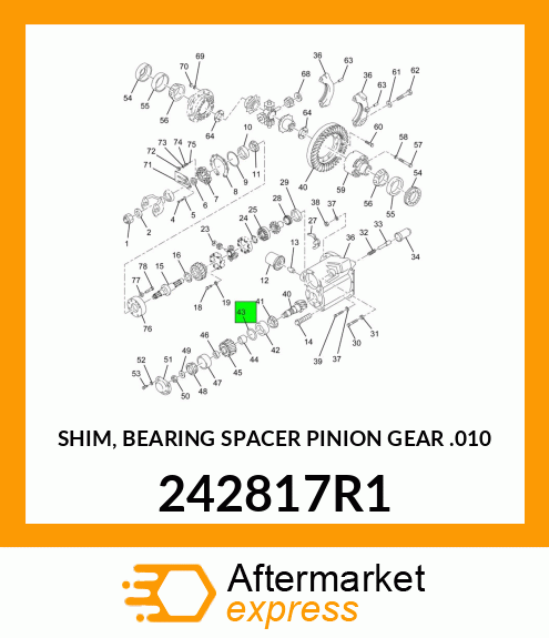 SHIM, BEARING SPACER PINION GEAR .010" 242817R1