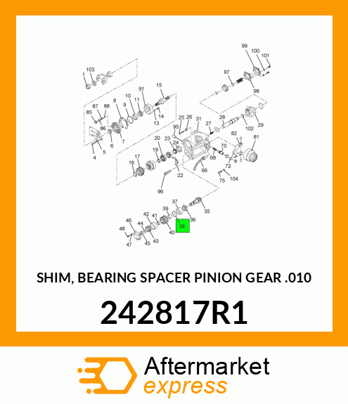 SHIM, BEARING SPACER PINION GEAR .010" 242817R1