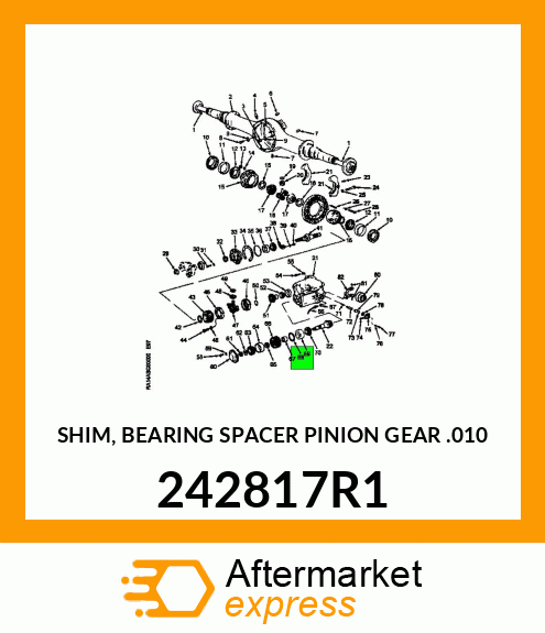 SHIM, BEARING SPACER PINION GEAR .010" 242817R1