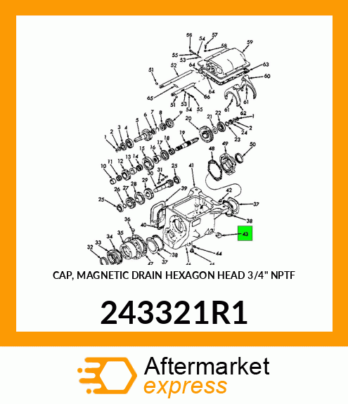 CAP, MAGNETIC DRAIN HEXAGON HEAD 3/4" NPTF 243321R1