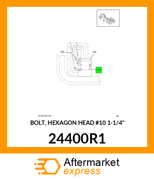 BOLT, HEXAGON HEAD #10 1-1/4" 24400R1