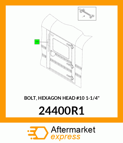 BOLT, HEXAGON HEAD #10 1-1/4" 24400R1