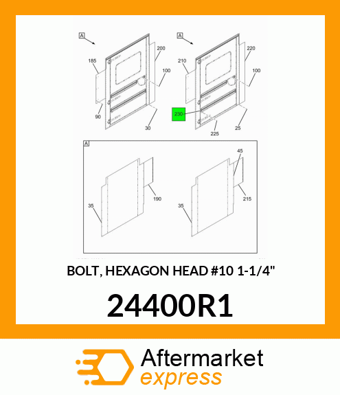 BOLT, HEXAGON HEAD #10 1-1/4" 24400R1