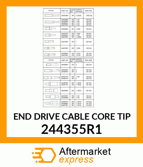 END DRIVE CABLE CORE TIP 244355R1