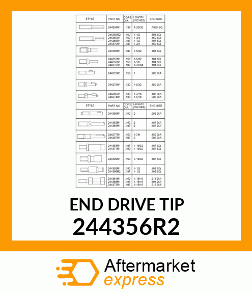 END DRIVE TIP 244356R2