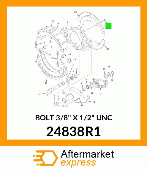 BOLT 3/8" X 1/2" UNC 24838R1