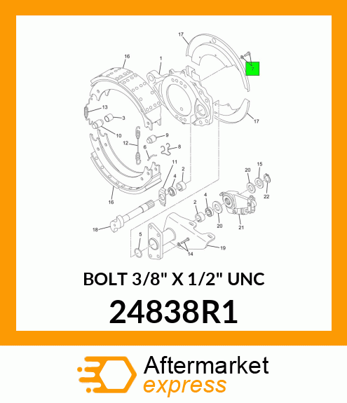 BOLT 3/8" X 1/2" UNC 24838R1