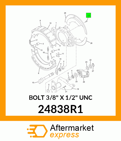 BOLT 3/8" X 1/2" UNC 24838R1