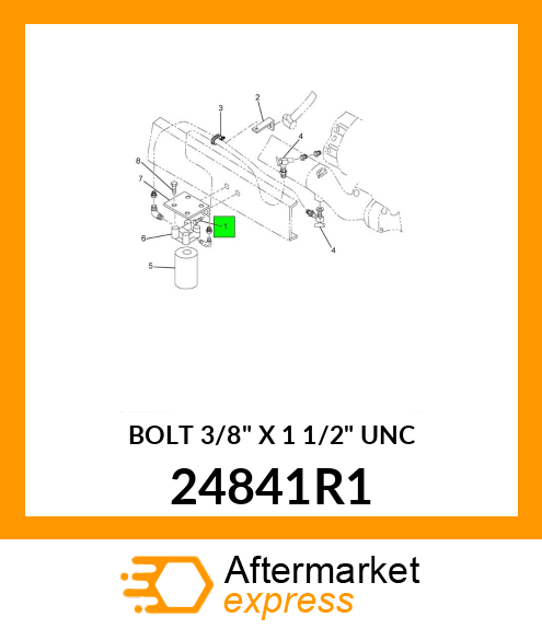 BOLT 3/8" X 1 1/2" UNC 24841R1