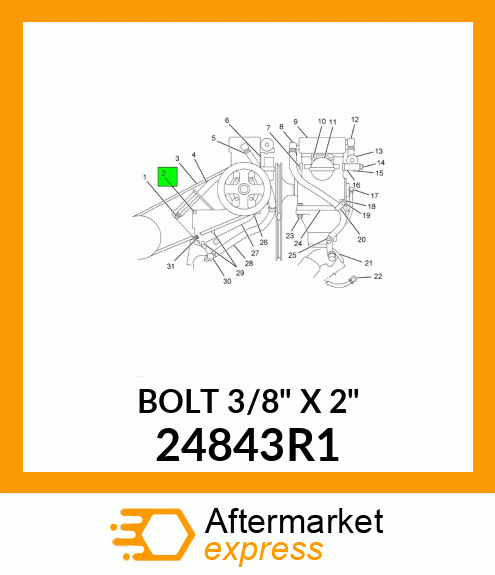 BOLT 3/8" X 2" 24843R1