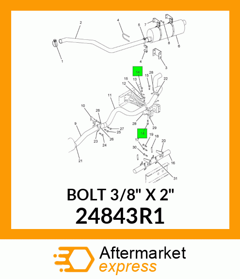 BOLT 3/8" X 2" 24843R1